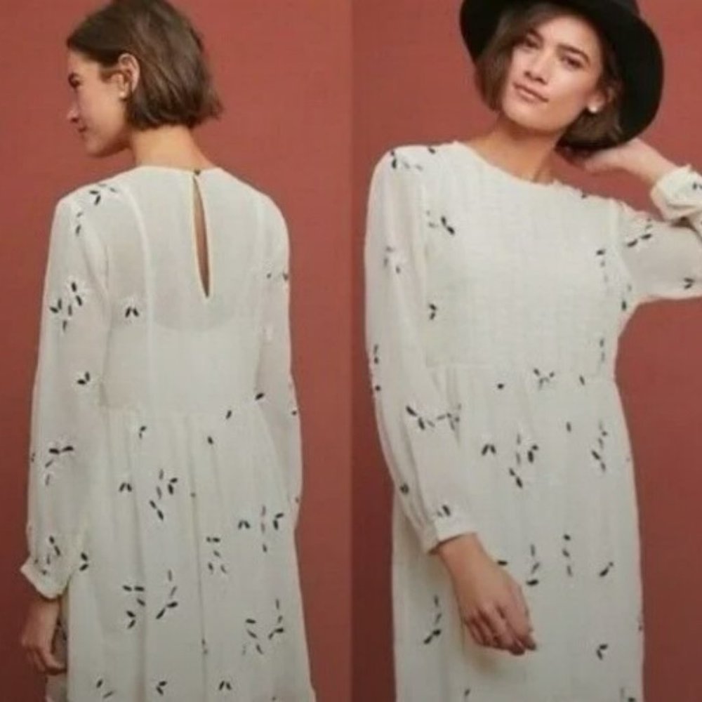 NEW Anthropologie. Feuille Embroidered Tunic Dress NWT